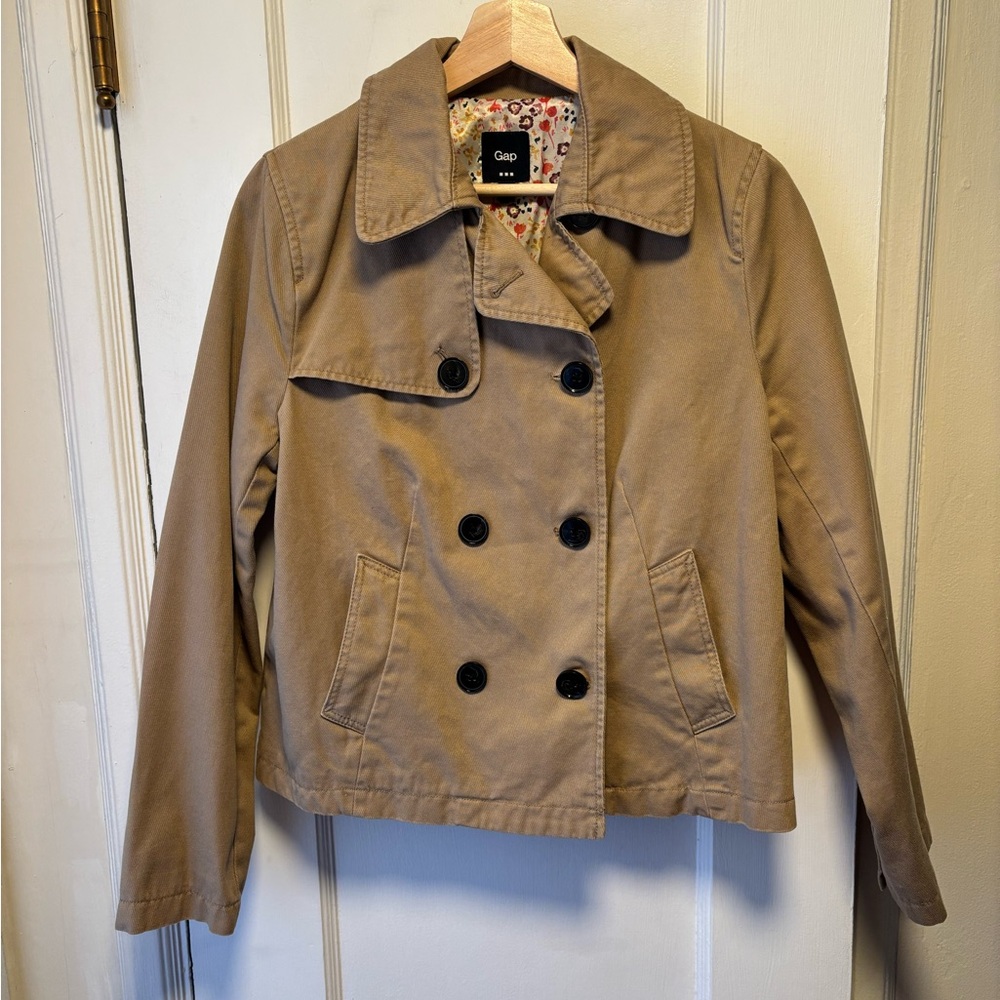 Gap cotton short trench jacket, size M